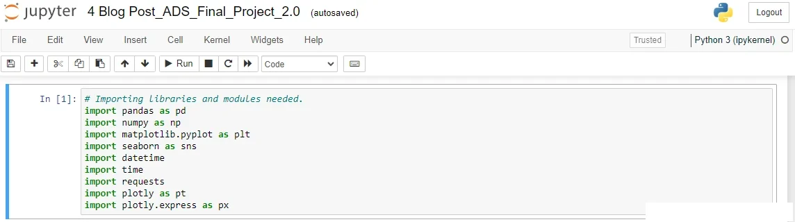 All the Python libraries required to load dataset into the Jupyter Notebook.
