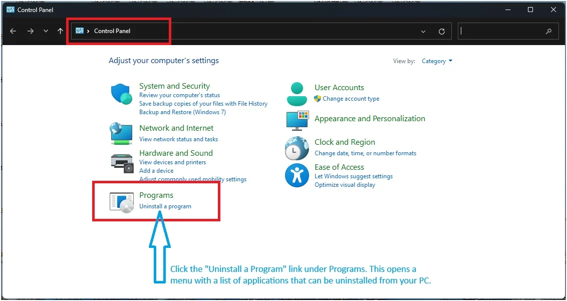 How-to-Use-the-Control-Panel-Icon-added-on-Desktop-to-uninstall-an-application-from-your-Windows-PC