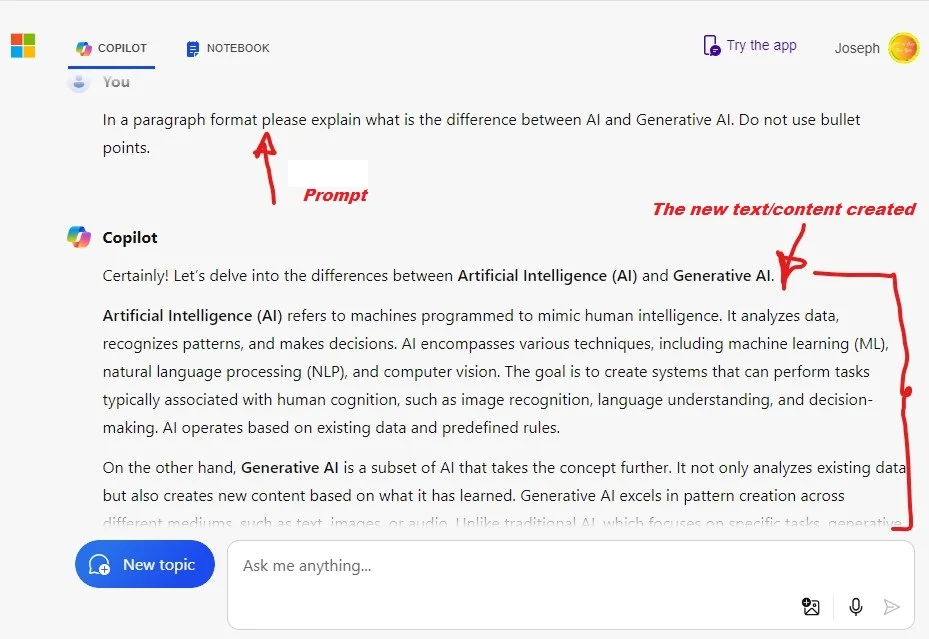 Content Creation Example using the Microsoft Copilot AI Tool