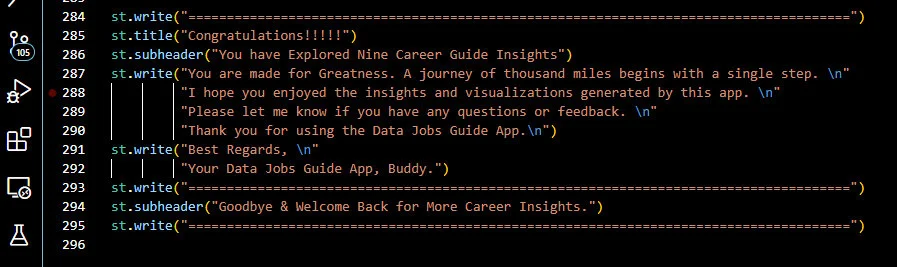 The Web App conclusion section code snippet.