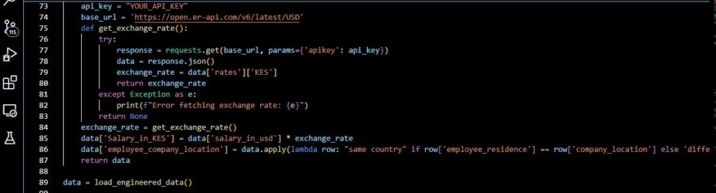 Section 2 of the code snippet used to load the dataset into the web application in Streamlit.